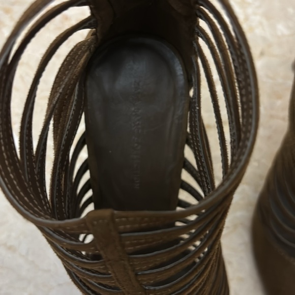 💋Sexy💋Brown Swede Zara strappy open toe booties Sz:9 - Picture 6 of 10
